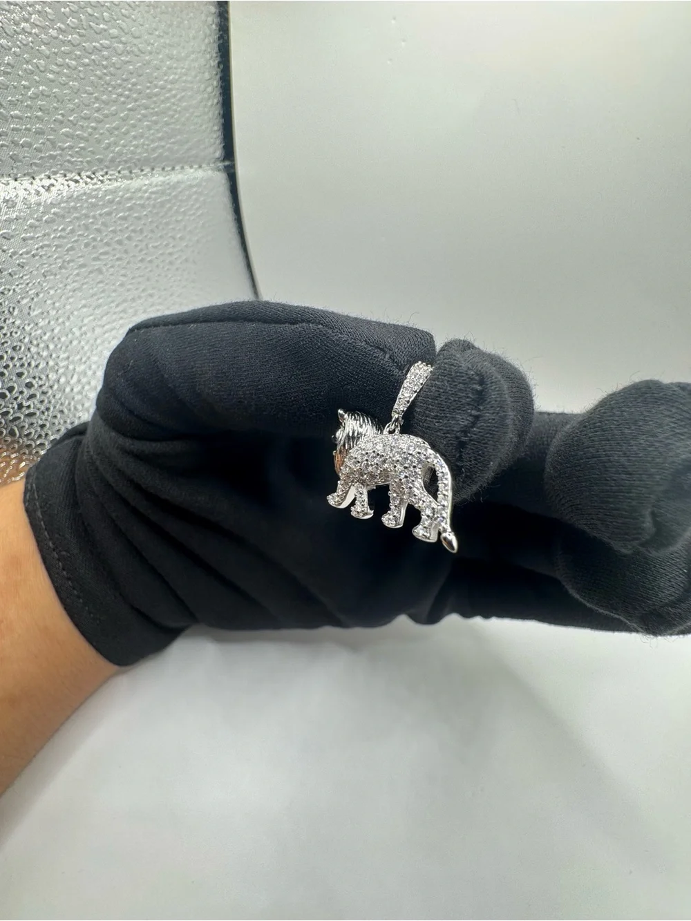 S925 silver moissanite lion pendant VVS1
